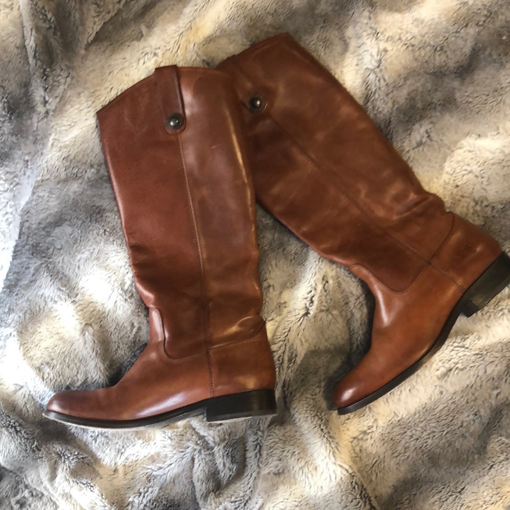 FRYE Melissa Button Cognac Boots